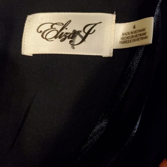 Eliza J Floral High/Low Faux Wrap Chiffon Dress Sz 4 - Picture 5 of 9